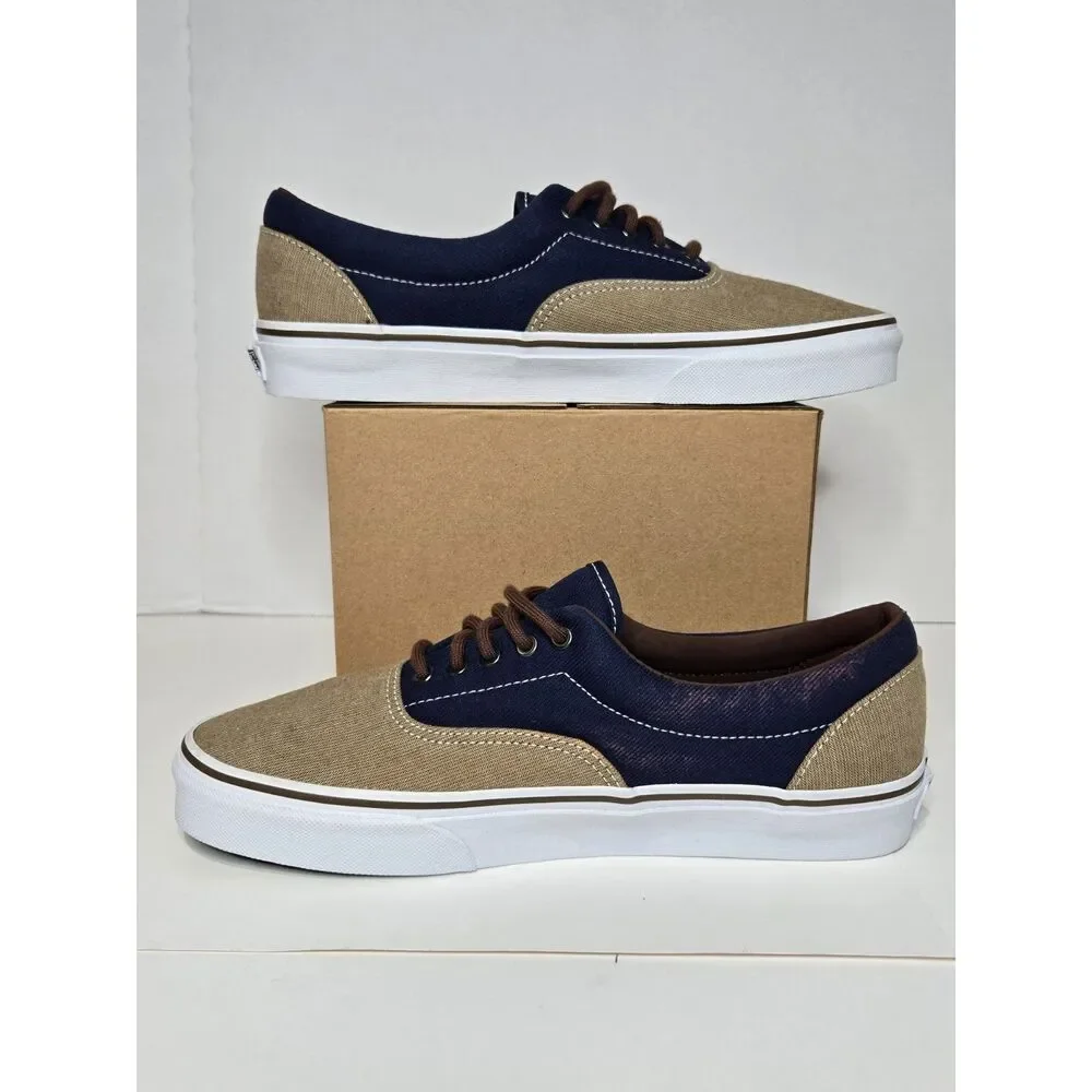 Vans Era Two Tone Canvas Skate Shoes | Men Size 9 - Women's Size 10.5 | Blue Tan